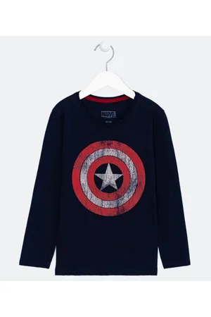 Capitão America Camiseta Infantil Capitão América - Tam 4 a 14 anos