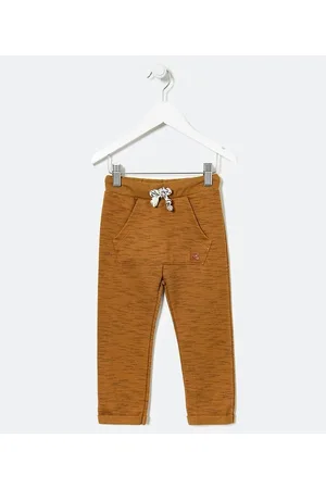 Póim (1 a 5 anos) Calça Infantil Moletom Mescla com Bolso Canguru - Tam 1 a 5 anos
