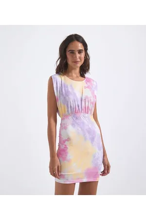 Blue Steel Vestido Regata Estampa Tie Dye Canelado