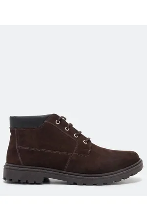 Viko Bota Worker em Couro com Detalhes em Recortes
