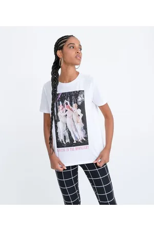 Blue Steel Blusa Alongada em Algodão com Estampa Obra de Arte "Dancing in The Moonlight"