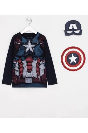 Capitão America Camiseta Infantil Capitão América - Tam 4 a 10 anos