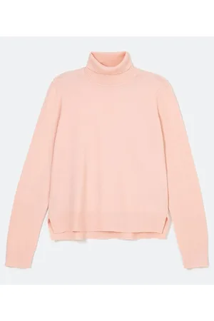 Blue Steel Blusa Alongada em Tricô com Golinha Alta e Fenda