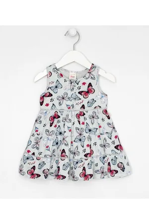 Teddy Boom Vestido Infantil em Estampa Borboletas - Tam 0 a 18 meses