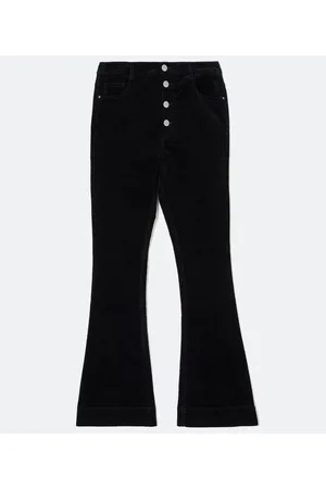 Blue Steel Calça Boot Cut com Botões em Veludo