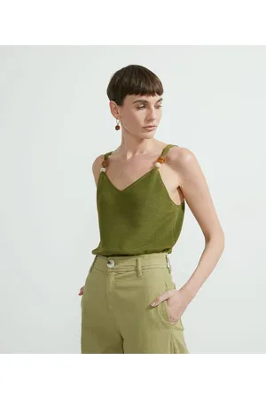 Marfinno Blusa Regata em Tricô com Detalhes nas Alças