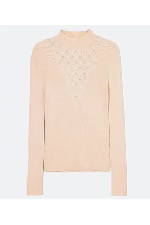 A-Collection Blusa Tricô com Gola Alta e Pérolas