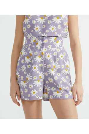 Blue Steel Short Estampa Floral com Bolsos