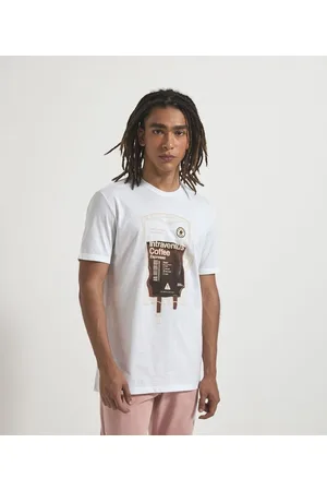 Blue Steel Camiseta Manga Curta com Estampa Café