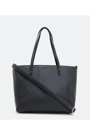 Satinato Bolsa Shopper Grande com Alça Regulável e Detalhes Dourados