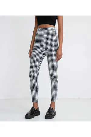 Blue Steel Calça Legging em Jacquard Estampada Pied-de-Poule