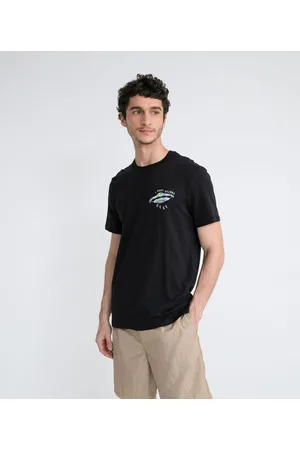 Blue Steel Camiseta Manga Curta em Algodao Estampa Alien com Aplique Holográfico