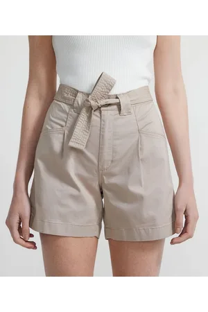 Marfinno Short Longo em Sarja com Cinto Faixa e Cós Elástico