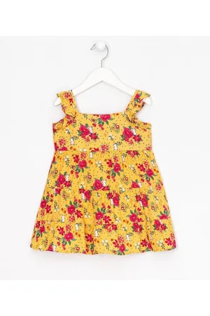 Póim (1 a 5 anos) Vestido Infantil Marias em Viscose Estampa Floral - Tam 1 a 5 anos