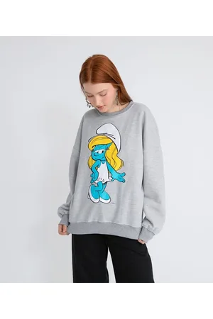 Smurfs Blusão Fechado em Moletom com Estampa Smurfette