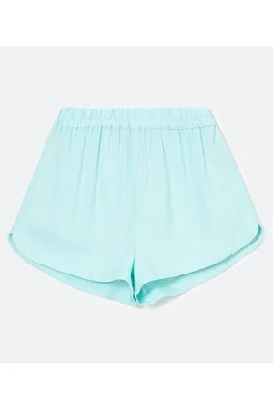 Blue Steel Short Curto em Linho com Elástico na cintura