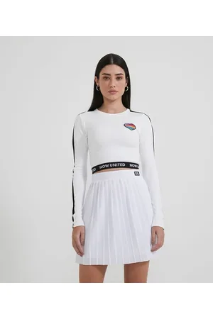 Now United Blusa Cropped Manga Longa com Bordado Coração