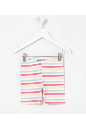 Póim (1 a 5 anos) Short Infantil Ciclista em Cotton Listrada - Tam 1 a 5 anos