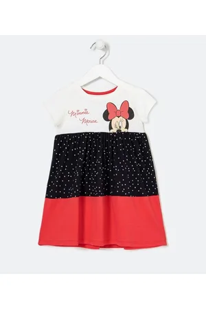 Minnie Vestido Infantil Estampa Minnie - Tam 1 a 6 Anos