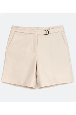 Cortelle Bermuda em Algodão com Cinto de Fivela Meia Lua e Bolsos