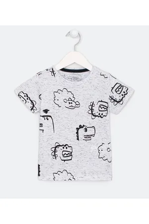 Póim (1 a 5 anos) Camiseta Infantil Estampa de Dinos - Tam 1 a 5 anos