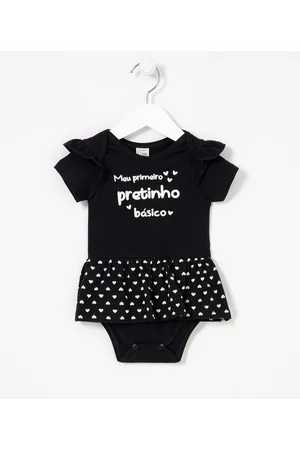 Teddy Boom Vestido Body Infantil Estampa Meu Primeiro Pretinho Básico - Tam 0 a 18 meses