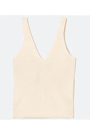 Cortelle Blusa Regata em Tricô Canelado com Decote V
