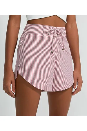 Blue Steel Short Curto Listrado com Amarração