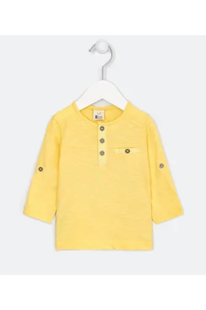 Teddy Boom Camiseta Infantil Gola Henley e Martingale - Tam 0 a 18 meses