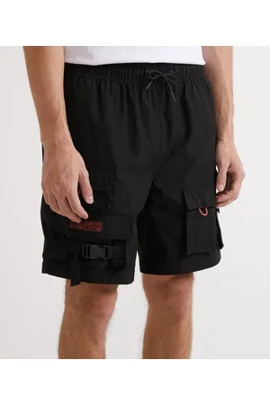 Blue Steel Bermuda em Poliamida com Cós Elástico e Bolsos Utilitários