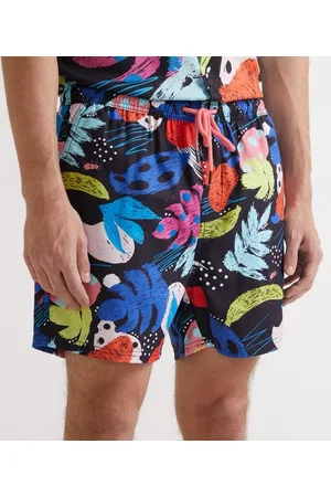 Blue Steel Bermuda Paper Touch Estampa Floral Giz