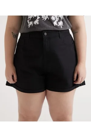 Ashua Curve e Plus Size Short Mom Básico em Sarja Curve & Plus Size