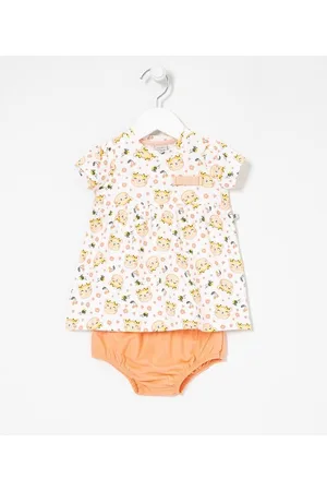 Teddy Boom Vestido Infantil Estampa de Ursinhas com Calcinha - Tam 0 a 18 meses