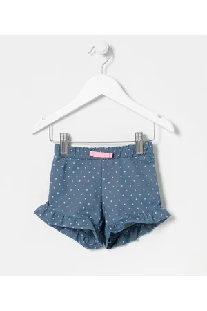 Teddy Boom Short Infantil Estampa Poá Neon - Tam 0 a 18 meses