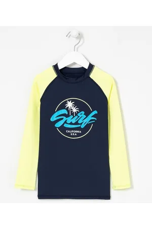 Cubus Camiseta Praia Infantil com Proteção UV Estampa Surf - Tam 4 a 14 anos