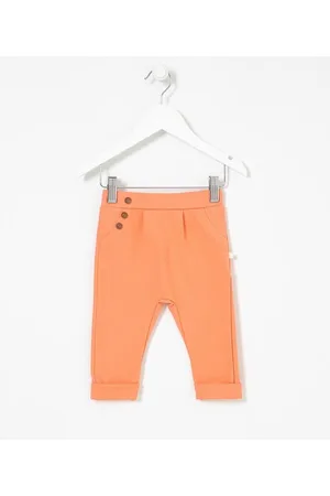 Teddy Boom Calça Infantil Saruel com Pregas e Botões na Lateral - Tam 0 a 18 meses