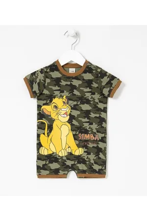 Teddy Boom Macacão Infantil Camuflado Estampa Simba Rei Leão - Tam 0 a 18 meses