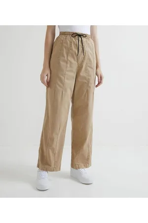 Blue Steel Calça Reta em Sarja com Cordão Embutido