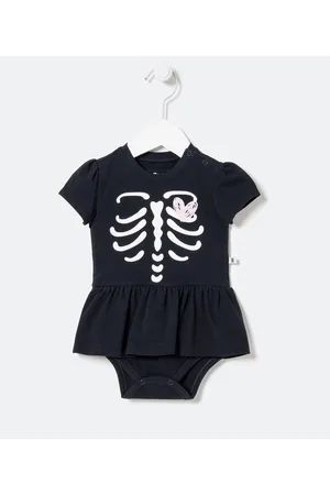 Teddy Boom Vestido Body Infantil Estampa de Esqueleto - Tam 0 a 18 meses