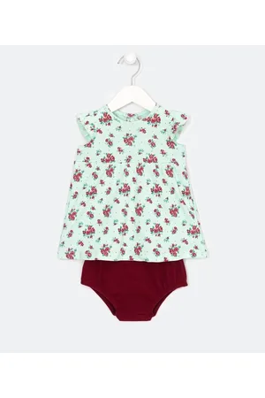 Teddy Boom Vestido Infantil Estampa Floral com Calcinha - Tam 0 a 18 meses