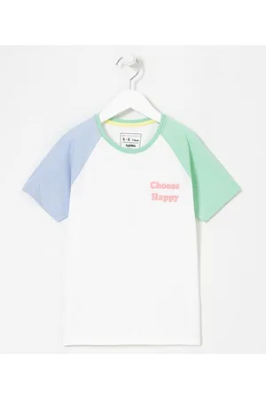 Fuzarka Camiseta Infantil Mini Me Estampa Choose Happy - Tam 5 a 14 anos