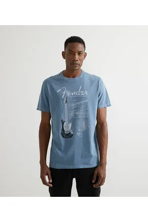 Fender Camiseta Manga Curta em Algodão com Estampa
