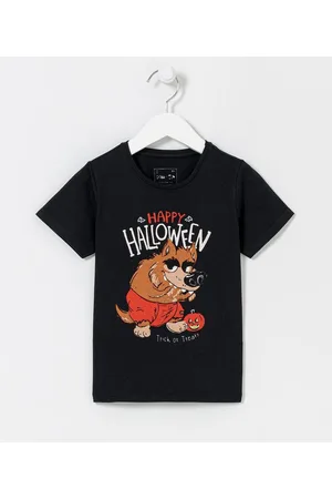 Póim (1 a 5 anos) Camiseta Infantil Estampa Lobisomem Halloween - Tam 1 a 5 anos