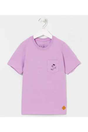 Fuzarka Camiseta Infantil com Estampa Localizada no Bolsinho de Skate e Coqueiro - Tam 5 a 14 Anos