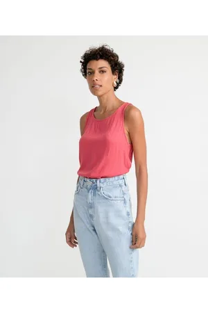 Marfinno Blusa Regata em Viscose Texturizada sem Estampa