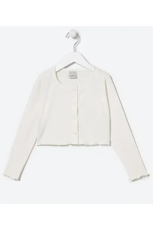 Fuzarka Cardigan Infantil Canelado - Tam 5 a 14 anos