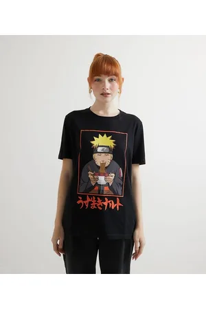 Naruto Blusa Alongada em Algodão com Estampa Frontal do