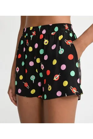 Blue Steel Short em Viscose com Estampa de Boias e Bolinhas Coloridas