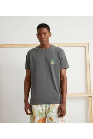 Gabriel Azevedo Camiseta Manga Curta com Estampa Samambaia