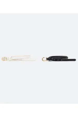 Satinato Kit 2 Cintos com Fivela em Metal e Passante em X